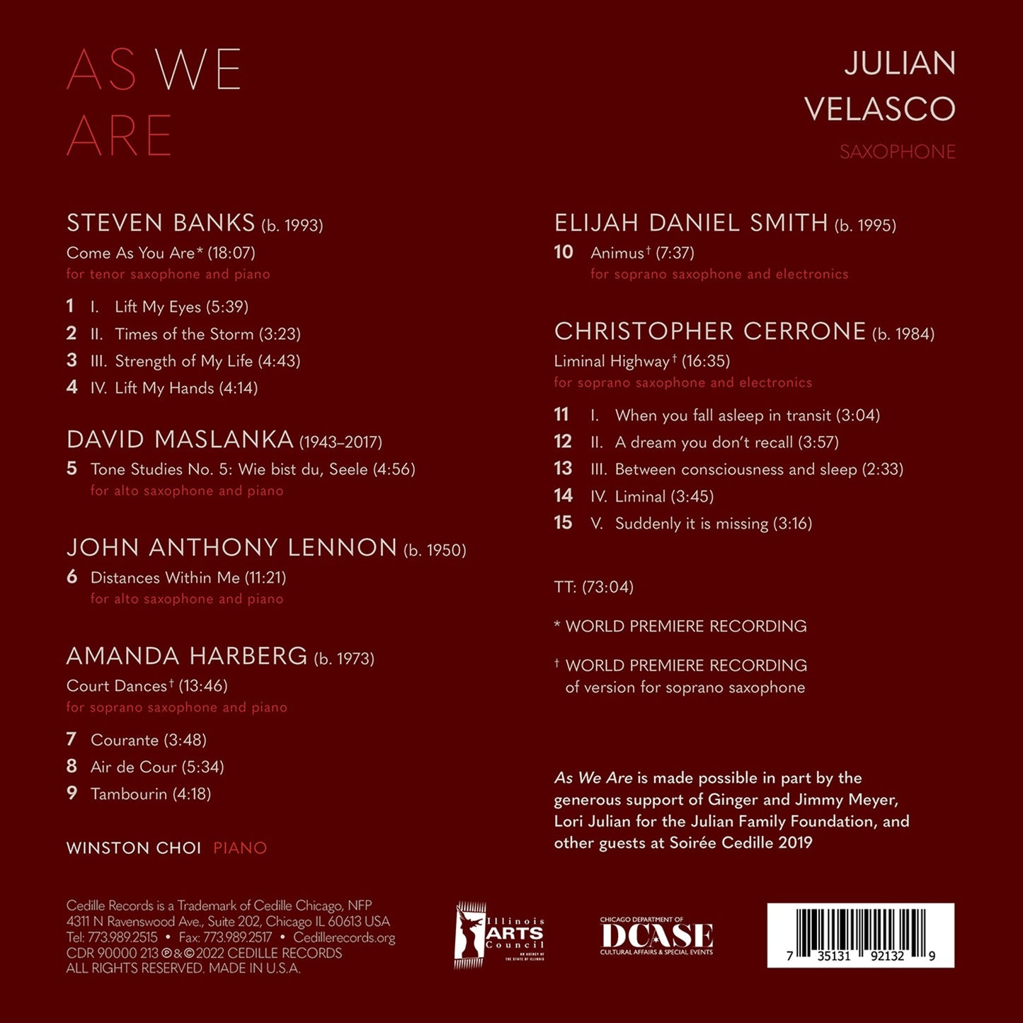 Banks, Cerrone, Harberg, Lennon, Maslanka & Smith: As We Are