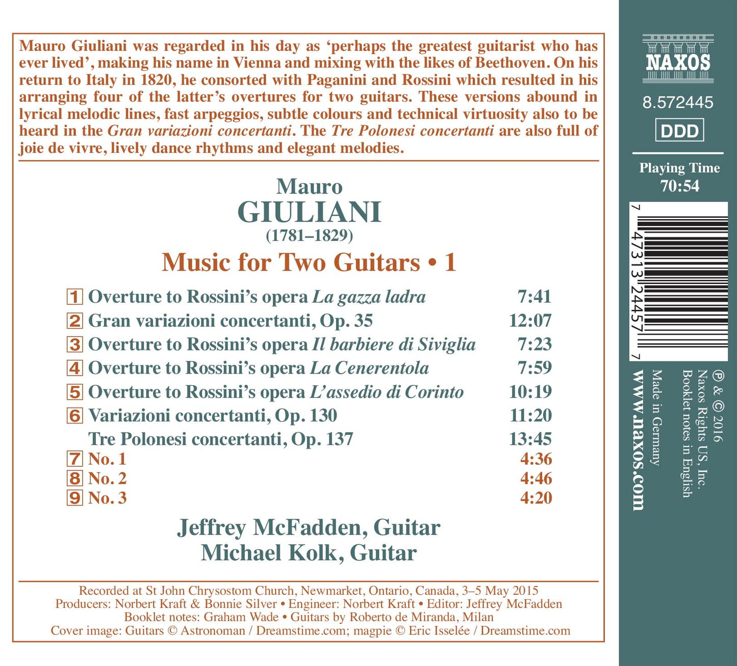 Giuliani: Music For 2 Guitars, Vol. 1