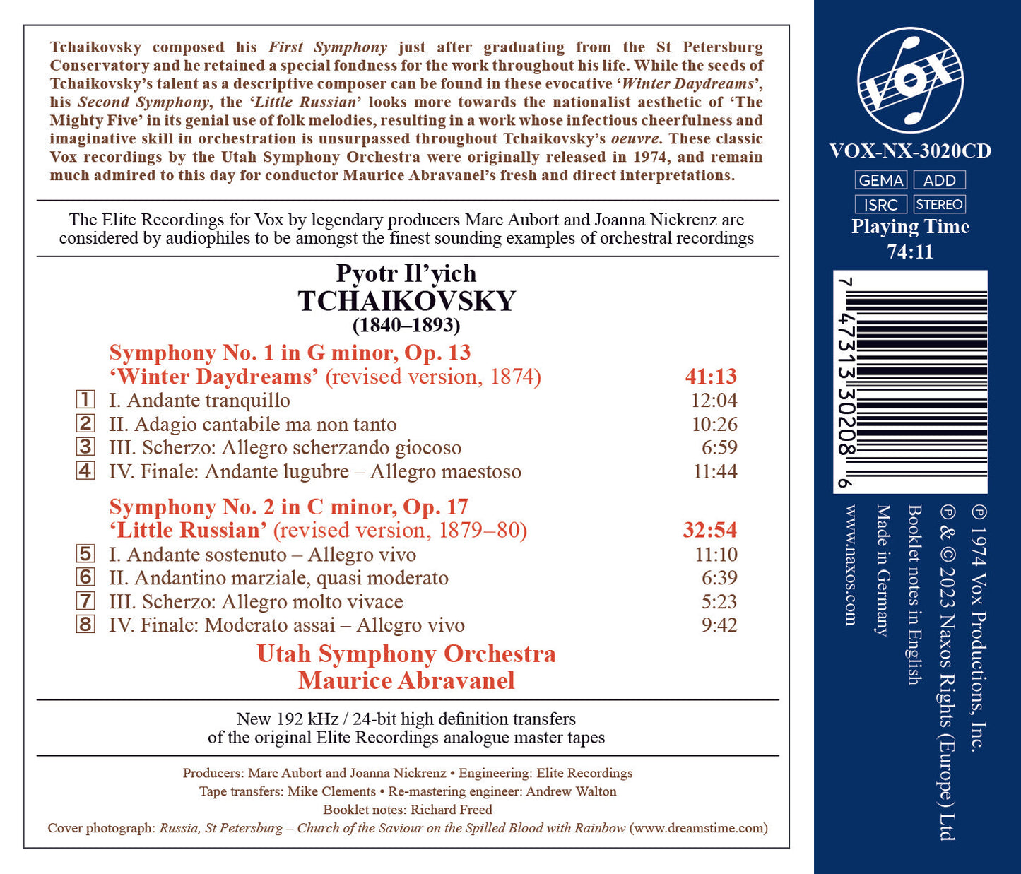 Tchaikovsky: Symphonies Nos. 1 & 2