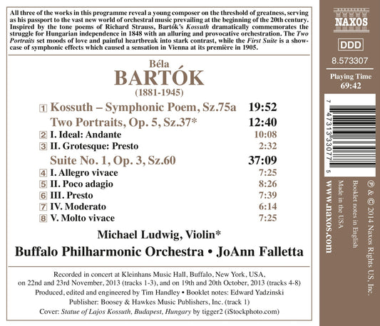 Bartók: Kossuth, 2 Portraits & Orchestral Suite No. 1