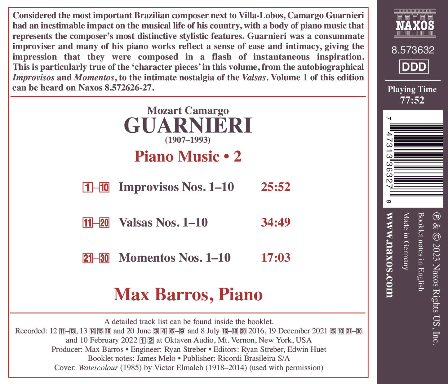 Guarnieri: Piano Music, Vol. 2