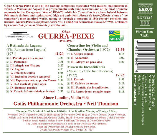 Guerra-Peixe: A Retirada da Laguna etc. / Goiás Philharmonic Orchestra