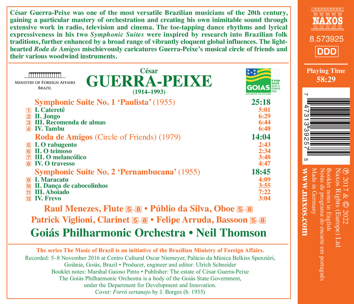 Guerra-Peixe: Symphonic Suites Nos. 1 & 2 / Goias PO