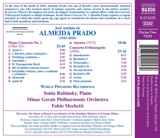 Prado: Piano Concerto No. 1 - Aurora - Concerto Fribourgeois  Rubinsky, Minas Gerais Philharmonic Orchestra, Mechetti