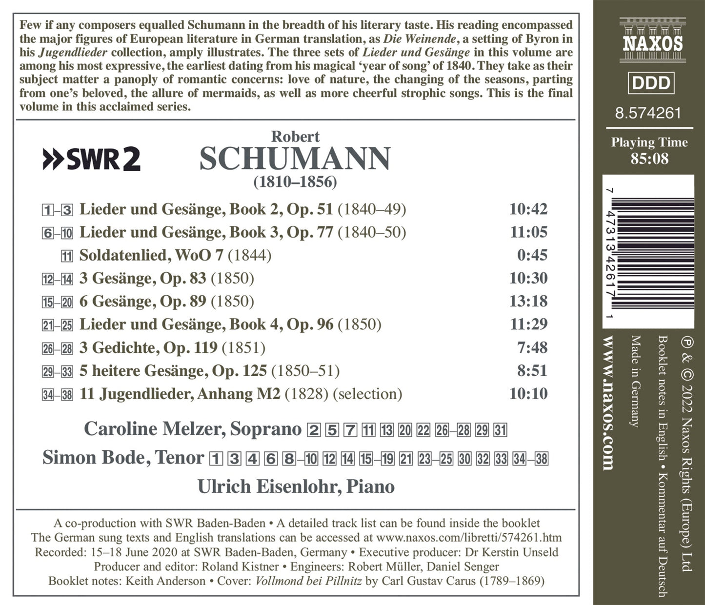 Schumann: Lied Edition, Vol. 11 - Lieder Und Gesange