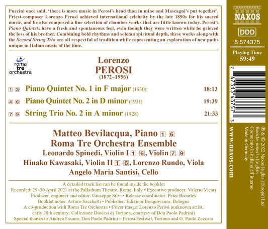 Perosi: Piano Quintets Nos. 1 & 2; String Trio No. 2