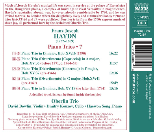 Haydn: Keyboard Trios, Vol. 7
