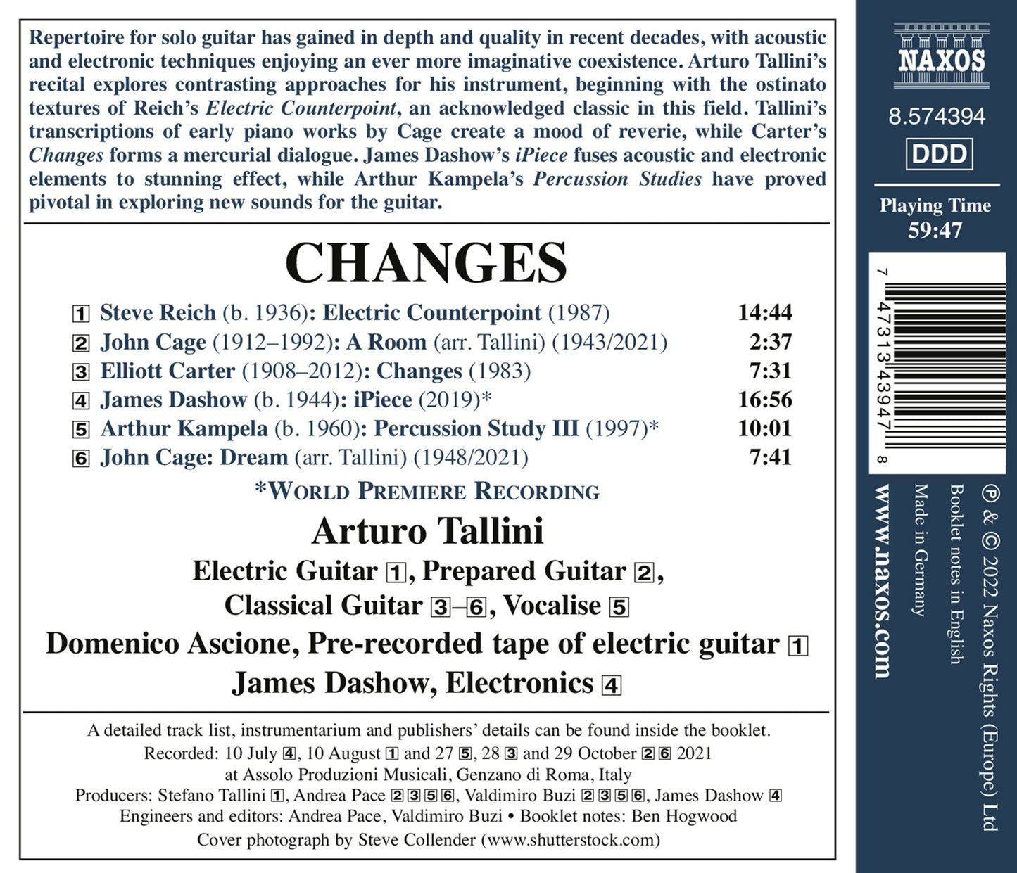 Cage, Carter, Dashow, Kampela & Reich: Changes - Contemporar