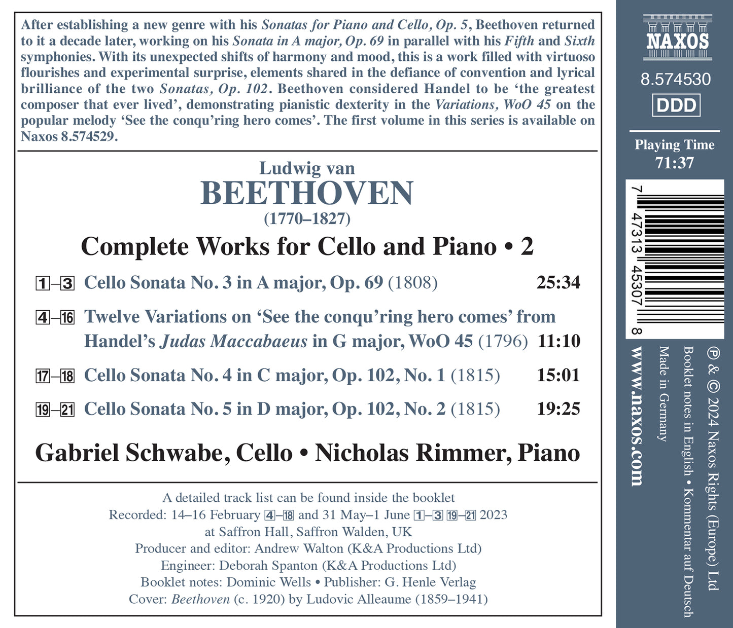 Beethoven: Complete Works for Cello & Piano, Vol. 2