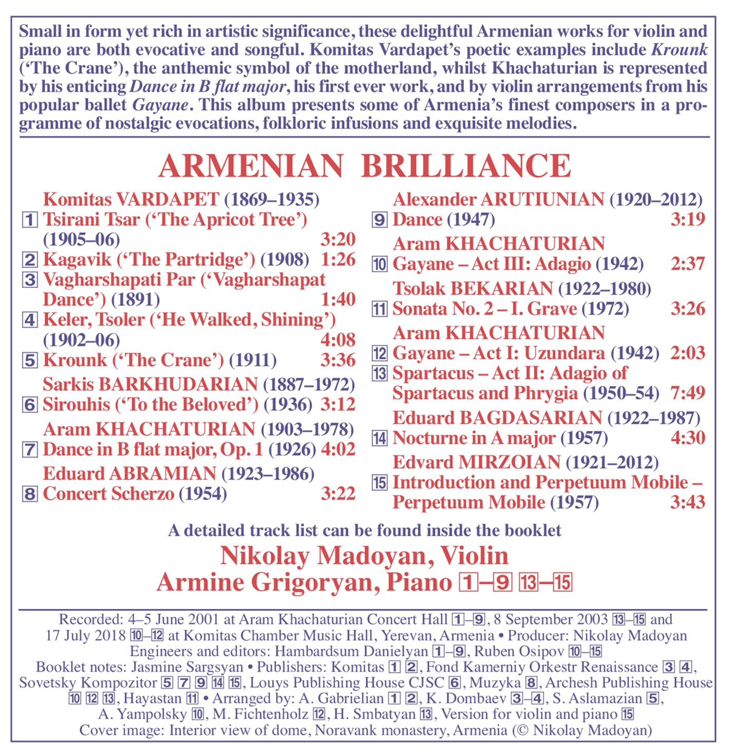 Armenian Brilliance / Nikolay Madoyan; Armine Grigoryan