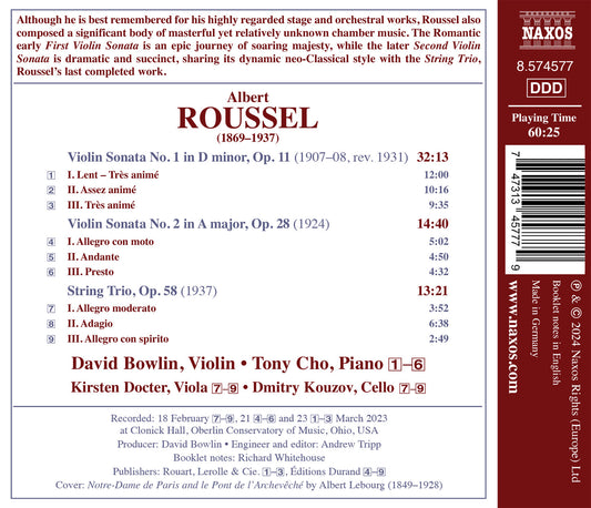 Roussel: Violin Sonatas Nos. 1 & 2; String Trio