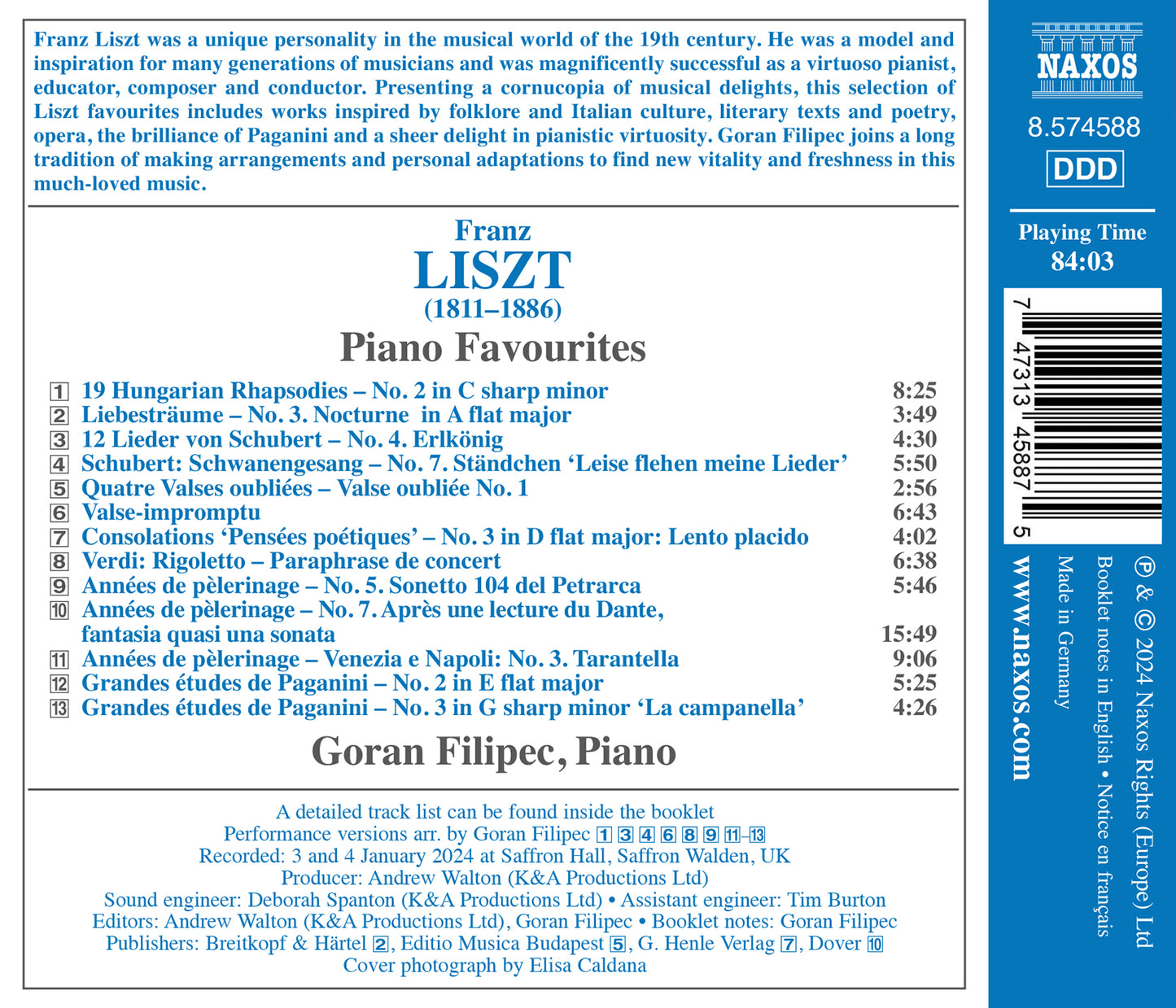 Liszt: Piano Favourites