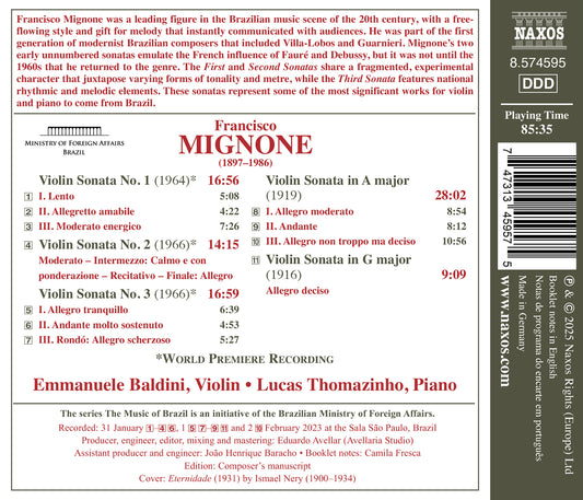 Mignone: Complete Violin Sonatas
