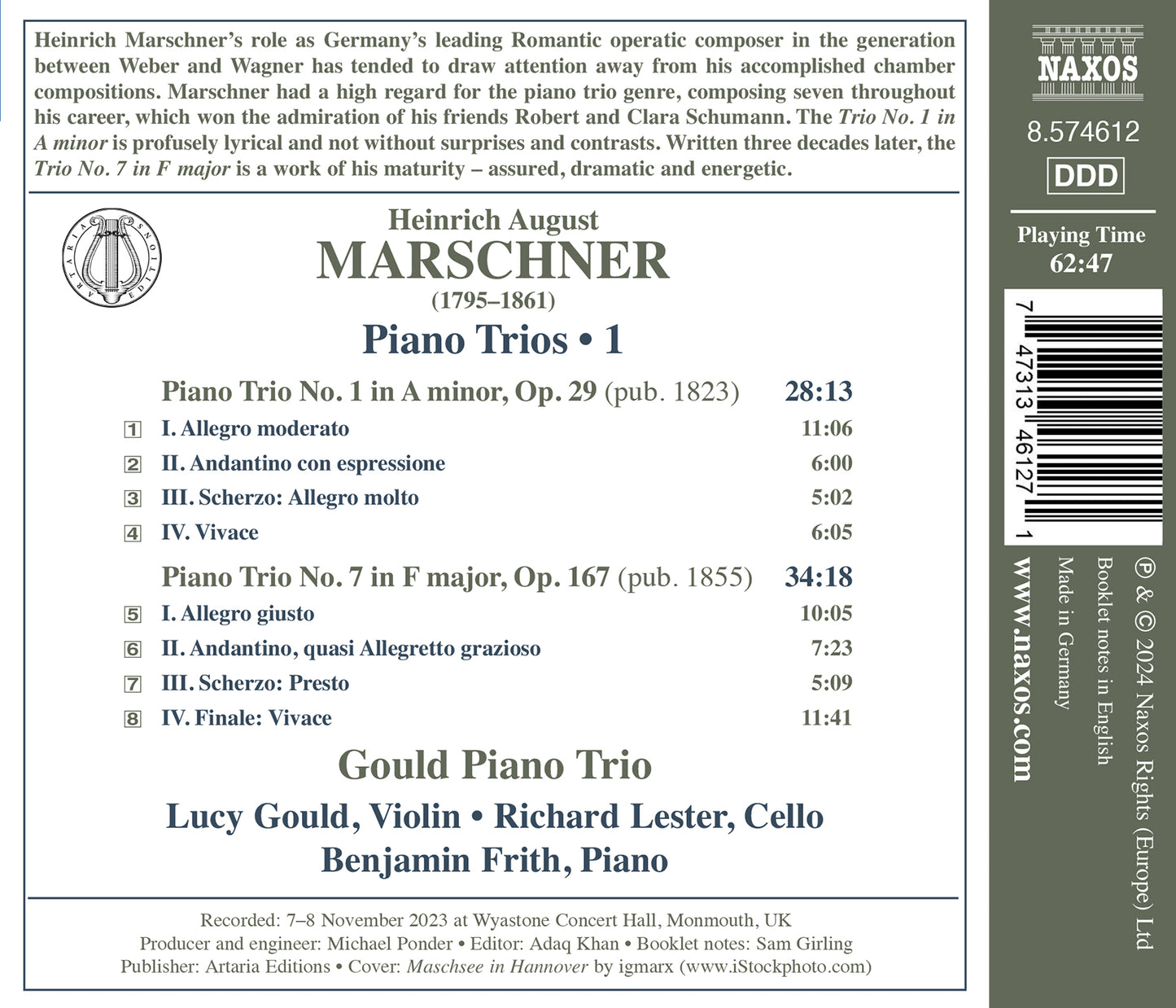 Marschner: Piano Trios, Vol. 1