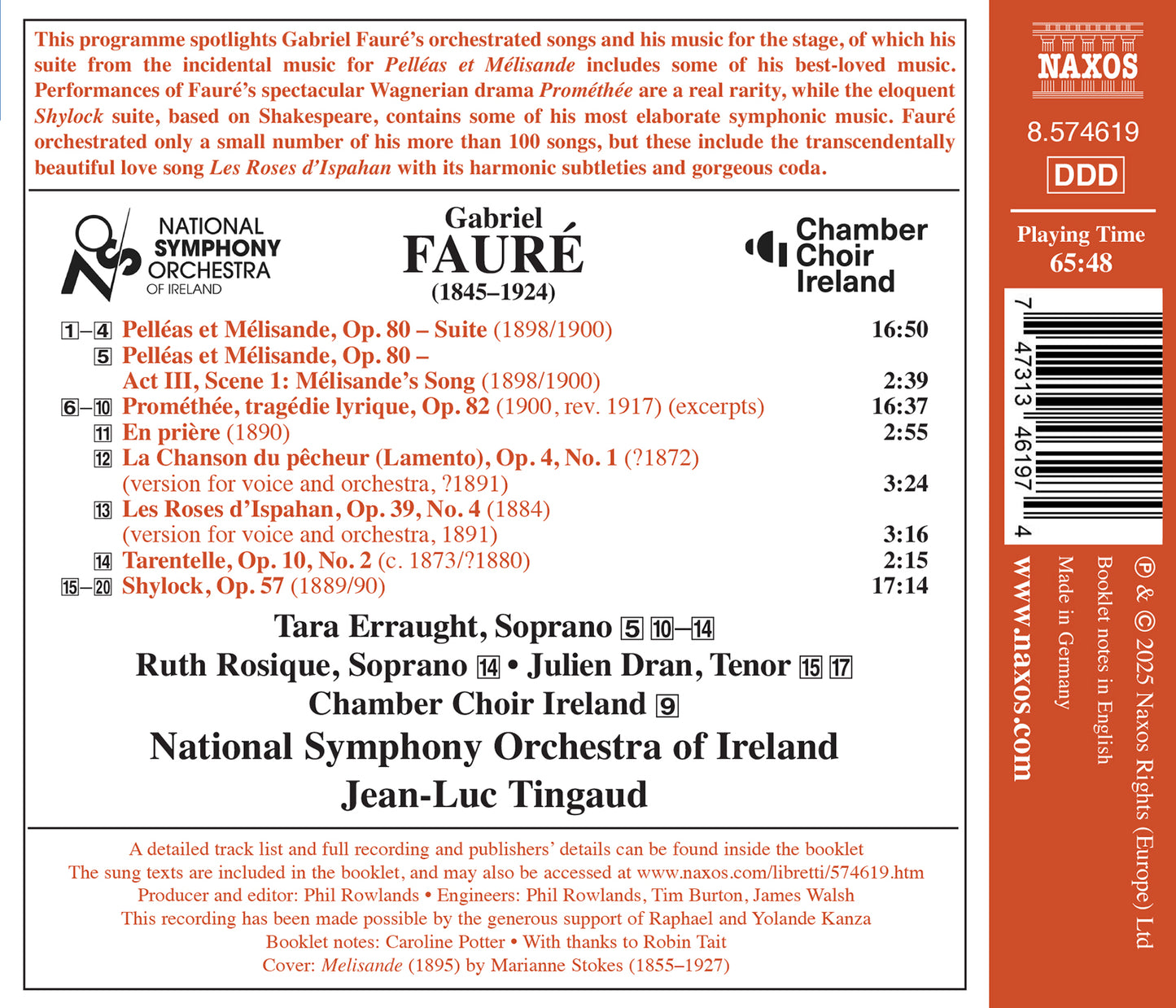 Faure: Pelleas et Melisande Suite; Promethee (excerpts); Shy