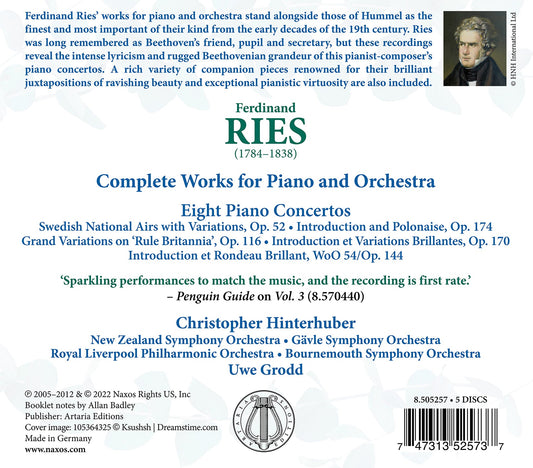 Ries: Complete Works For Piano & Orchestra