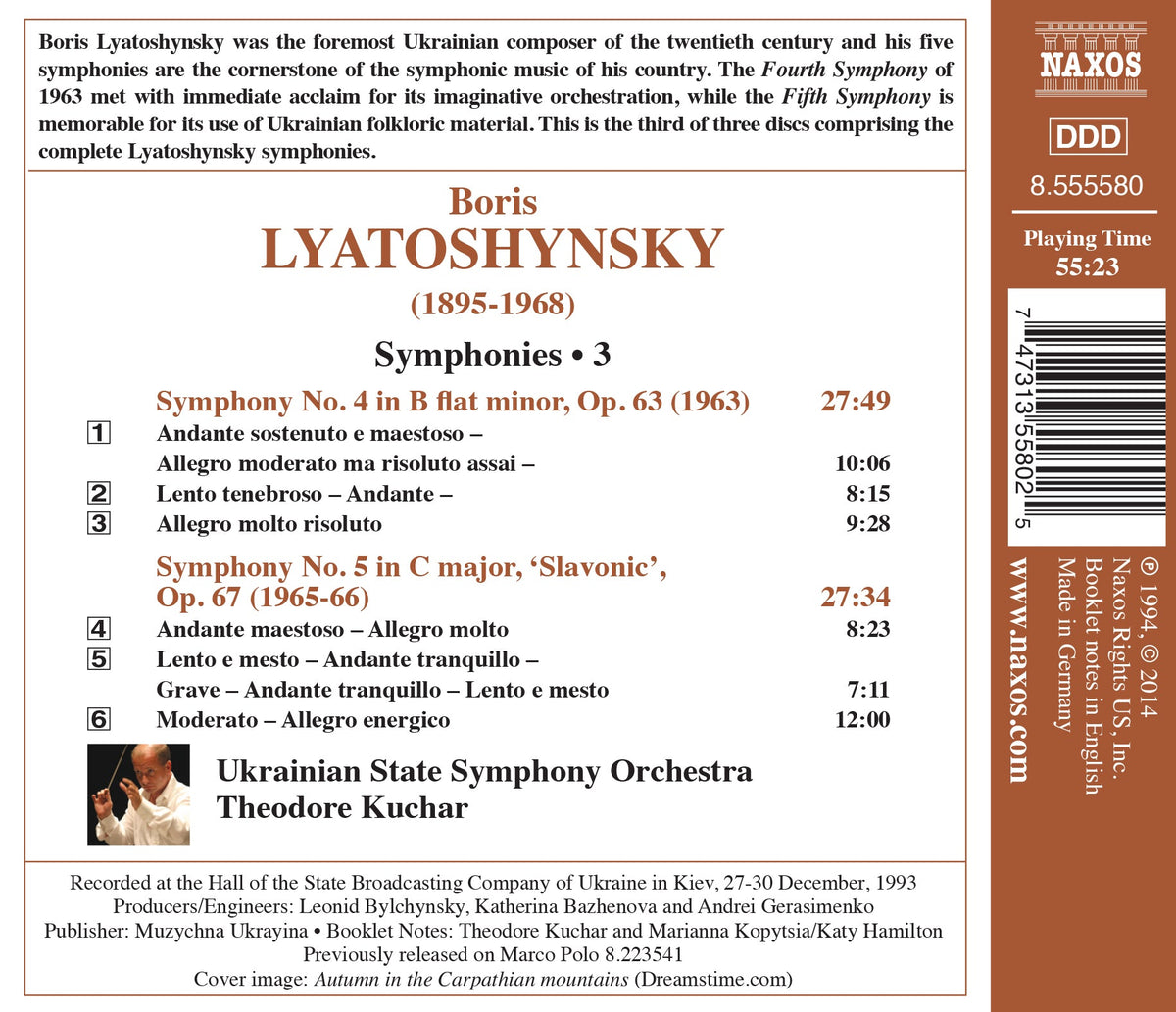 Lyatoshynsky: Symphonies Nos. 4 & 5