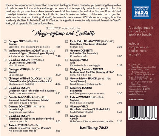 Marvellous Mezzo-Soprano And Contralto - Best Loved Opera Ar