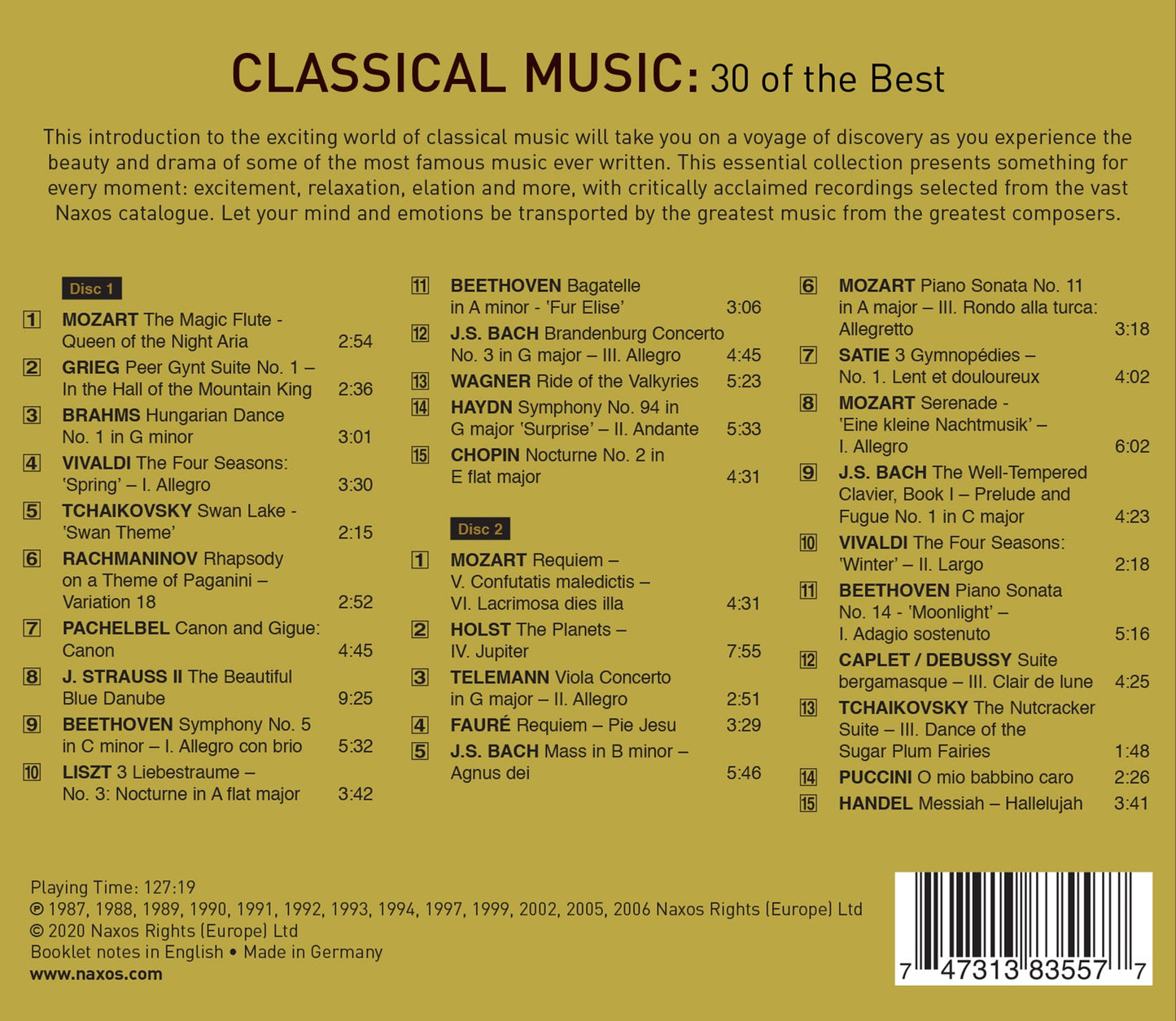CLASSICAL MUSIC - 30 of the Best