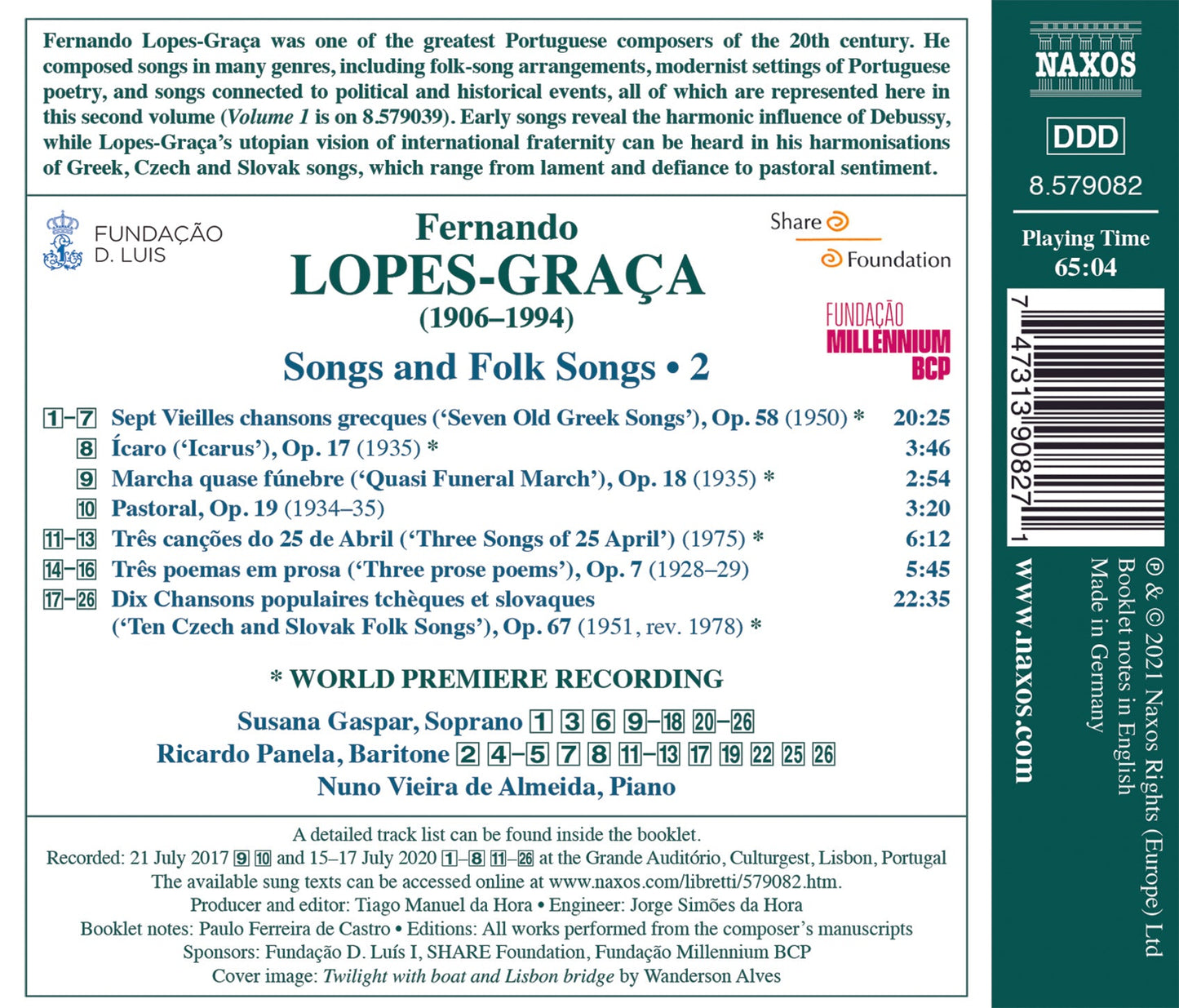 Lopes-Graça: Songs & Folk Songs, Vol. 2