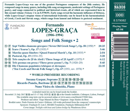 Lopes-Graça: Songs & Folk Songs, Vol. 2