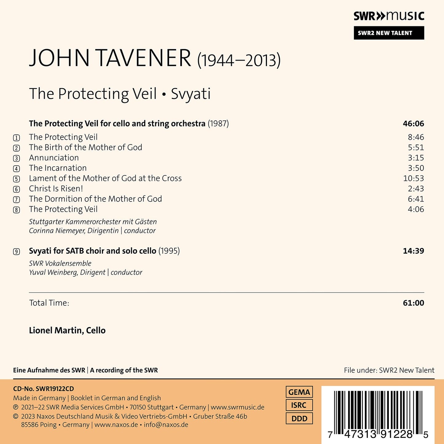 Tavener: SWR2 New Talent