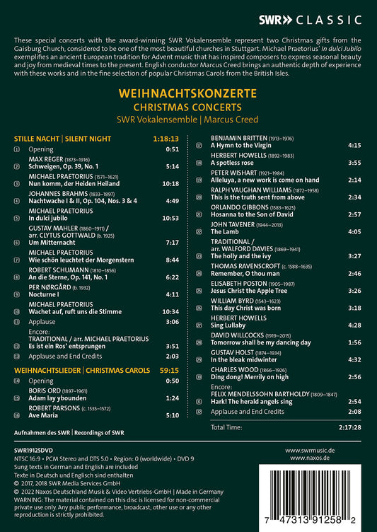 Christmas Concerts / Marcus Creed; SWR Vokalensemble [DVD  Video]