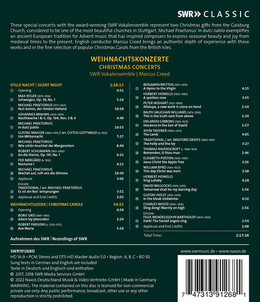 Christmas Concerts / Marcus Creed; SWR Vokalensemble [Blu-ray Video]