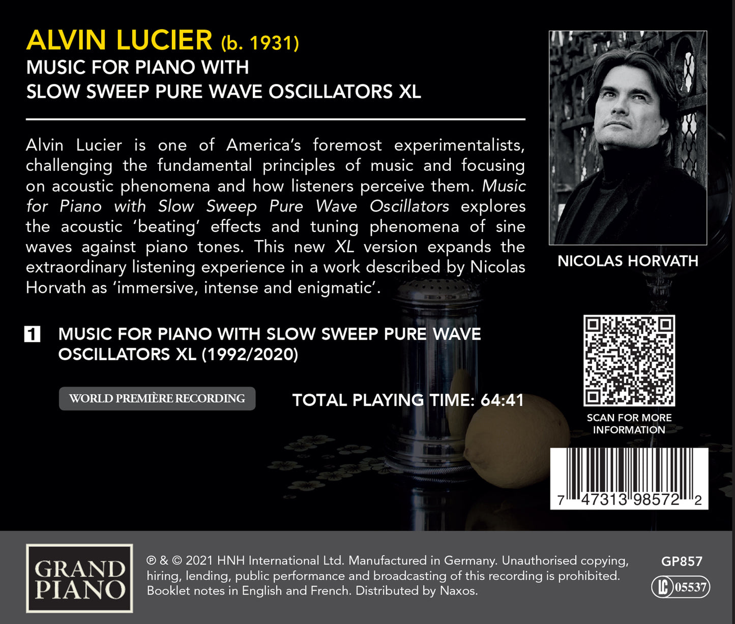 Lucier: Music For Piano Xl