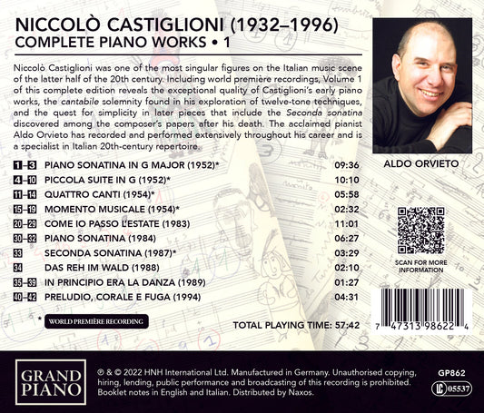 Castiglioni: Complete Piano Works, Vol. 1