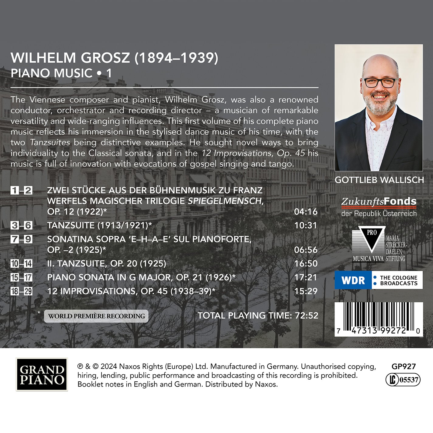 Grosz: Piano Music, Vol. 1