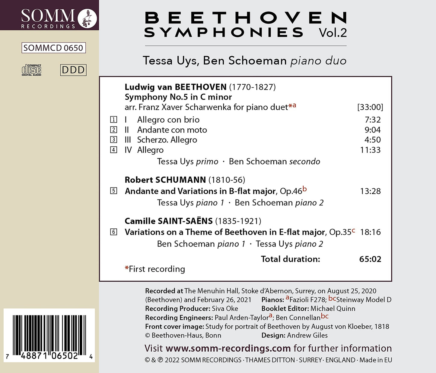 Beethoven: Symphonies, Vol.2