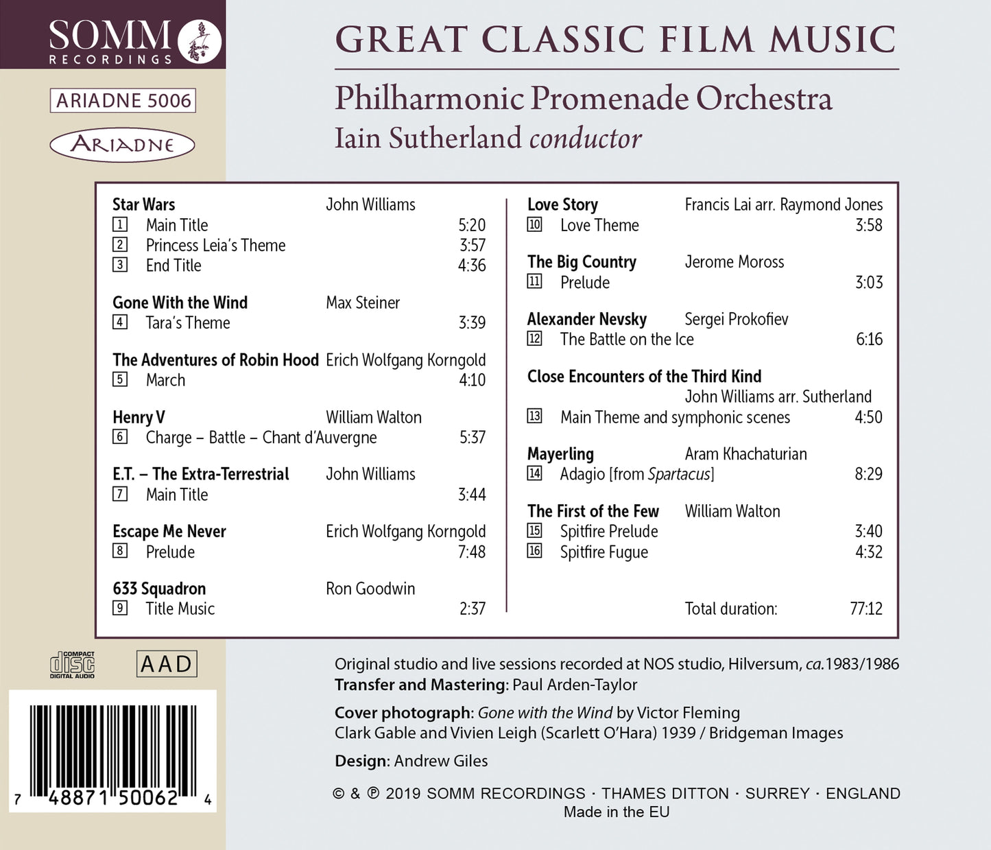 Great Classic Film Music  Philharmonic Promenade Orchestra, Sutherland