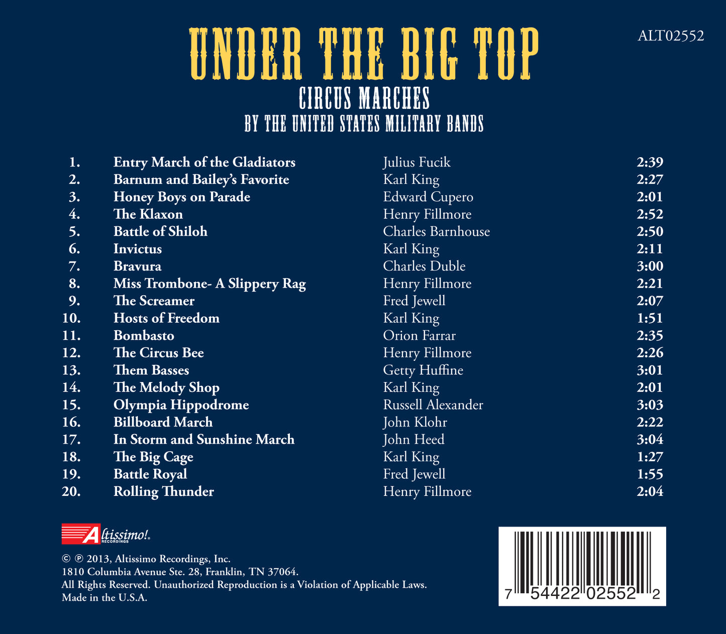 Under the Big Top / US Military Bands