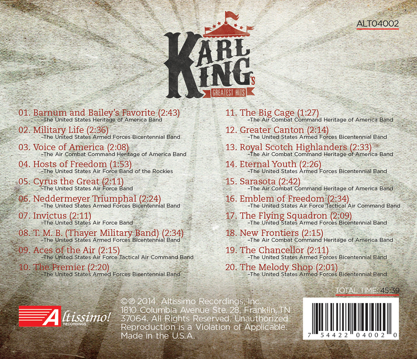 Karl King's Greatest Hits