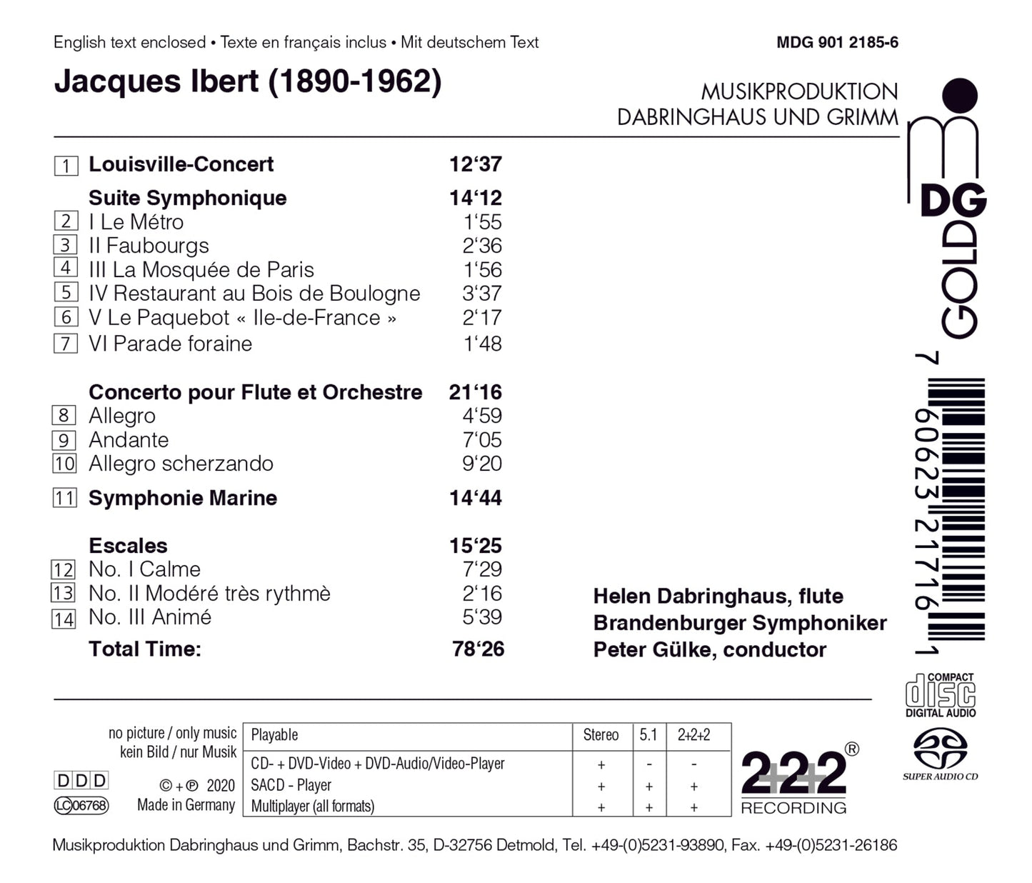Orchestral Works  Dabringhaus, Brandenburger Symphoniker, Gulke