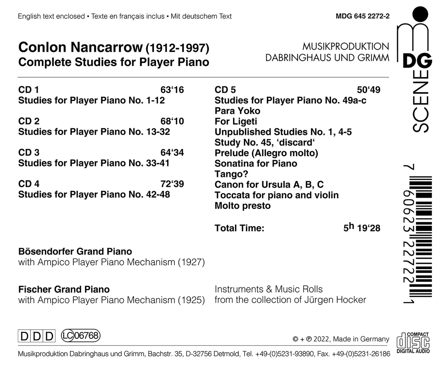 Nancarrow: Complete Studies [5 CDs]