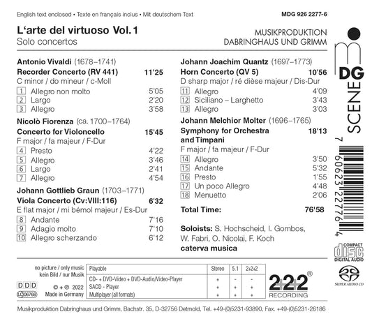 L‘Arte Del Virtuoso, Vol. 1 - Solo Concertos