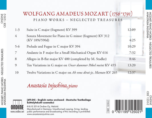 Mozart: Piano Works (Neglected Treasures)