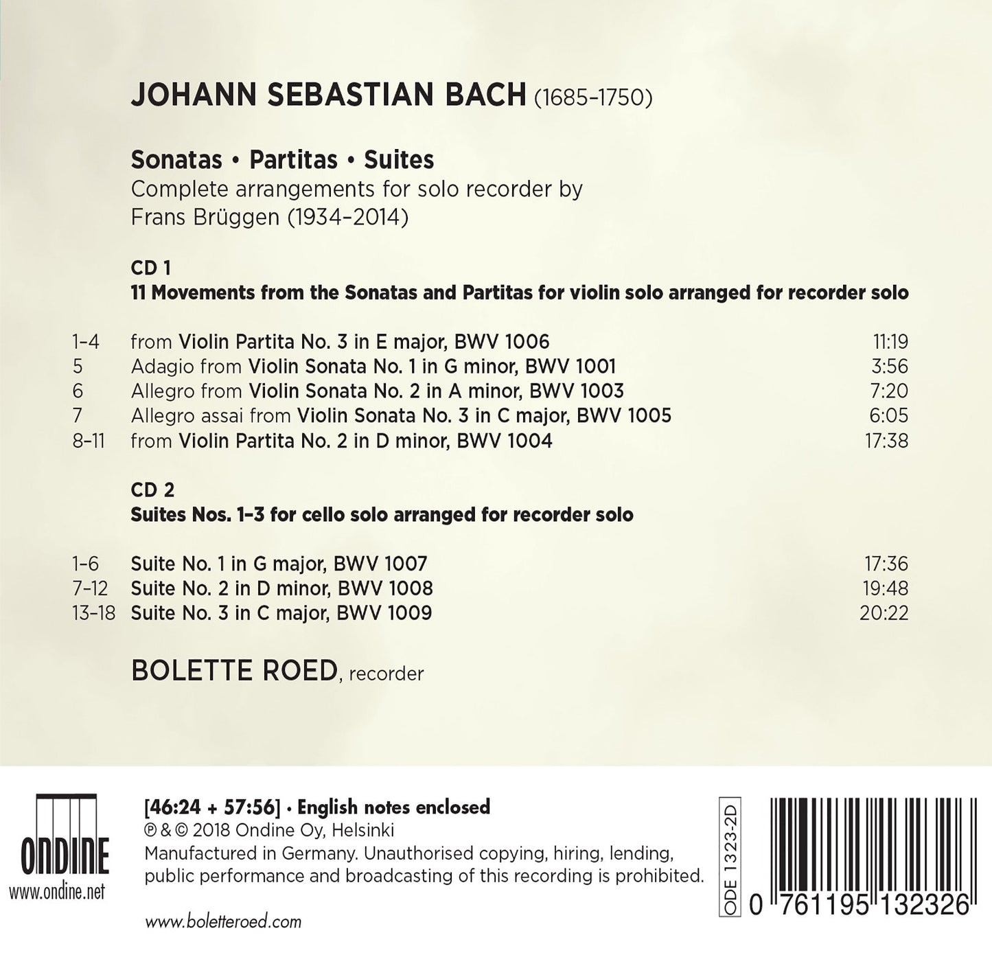 J.S. Bach: Sonatas, Partitas & Suites – Complete Arrangement
