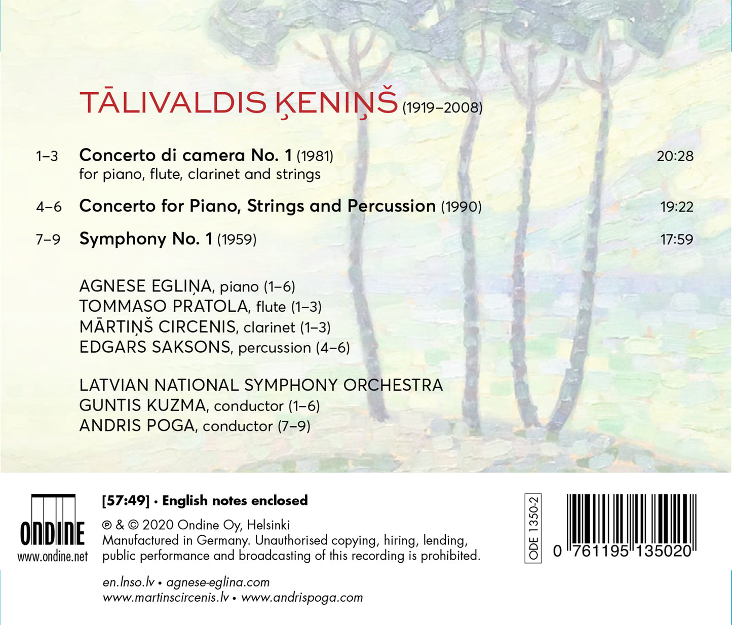 Talivaldis Keninš: Symphony No. 1 - Two Concertos