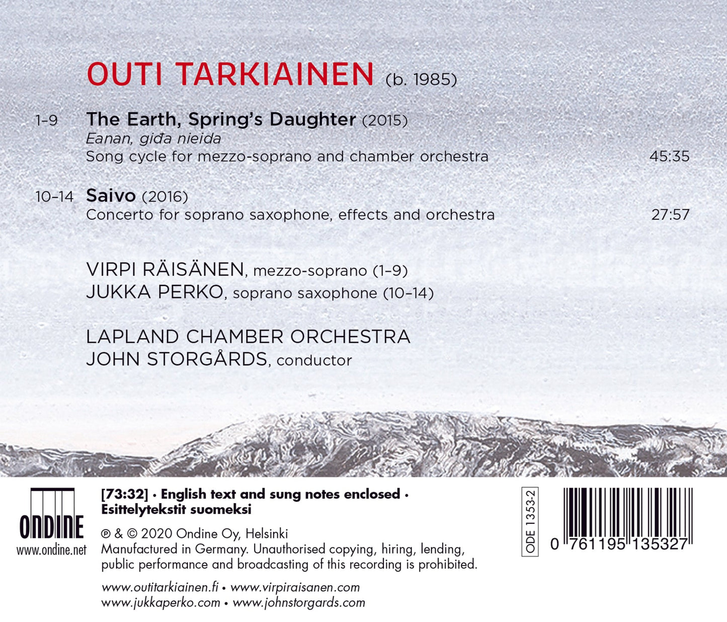 Outi Tarkiainen: The Earth, Spring's Daughter - Saivo