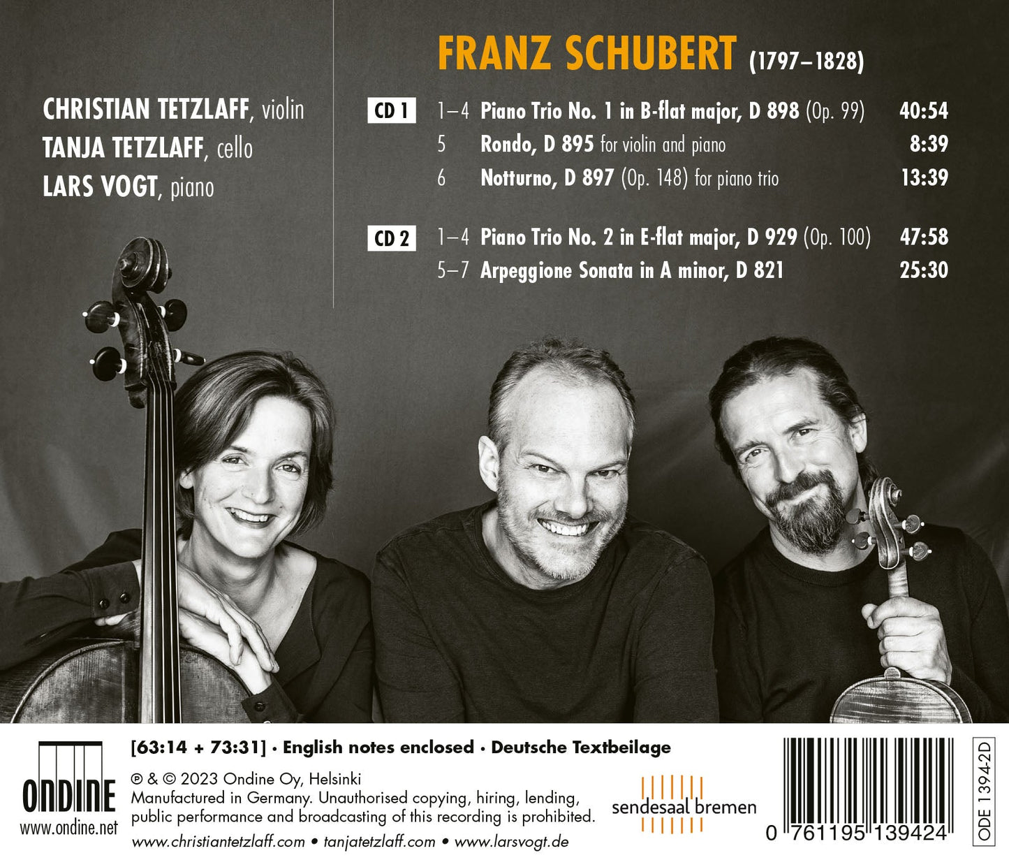 Schubert: Piano Trios; Notturno; Rondo; Arpeggione Sonata