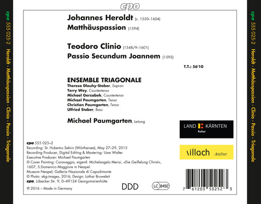 Herold: Matthäuspassion - Clinio: Passio secundum Joannem