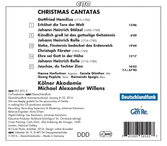 Homilius, Stölzel & Rolle: Christmas Cantatas