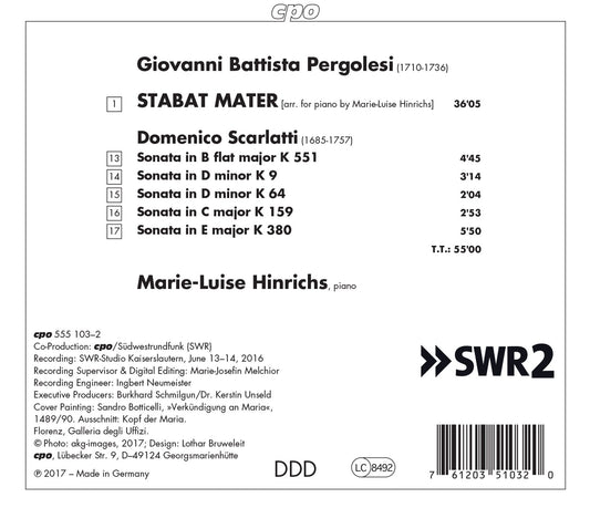 Pergolesi: Stabat mater, P. 77 - Scarlatti: Keyboard Sonatas