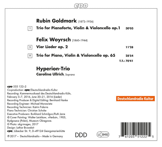 Woyrsch: Piano Trio in E Minor & 4 Lieder - Goldmark: Piano