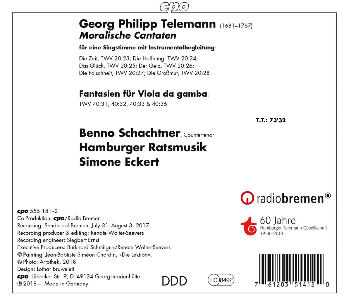 Telemann: Moralische Cantaten