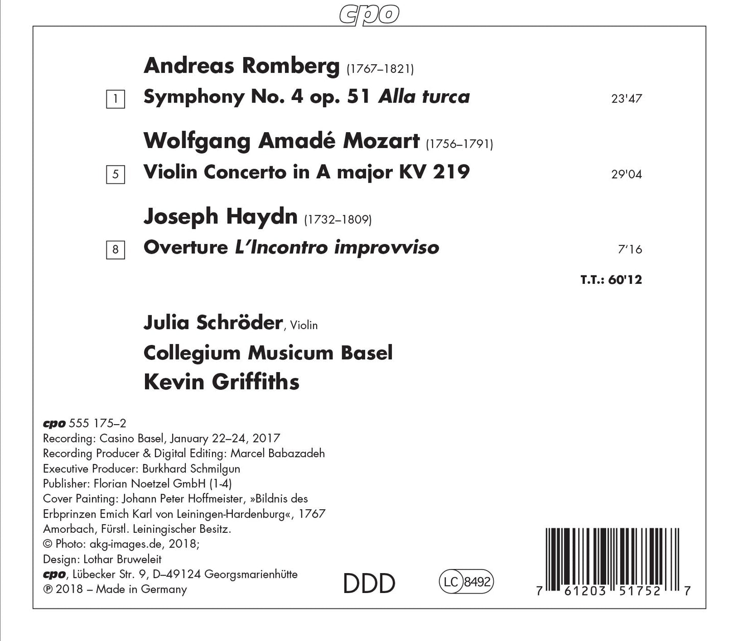 Romberg, Mozart & Haydn: Orchestral Works