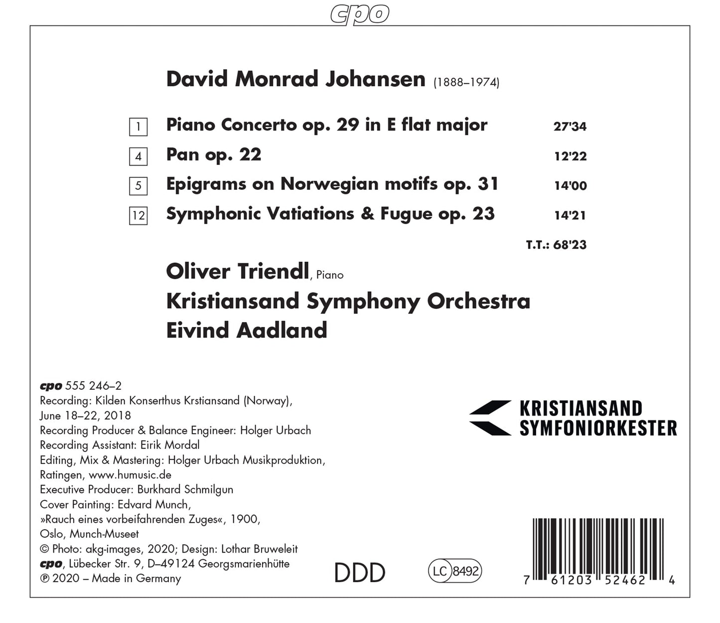 Johansen: Piano Concerto Op. 29 - Pan - Symphonic Vatiations